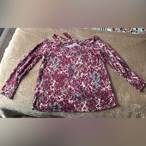 Sew In Love Women's Floral Blouse - Pink and Black